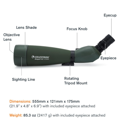 Celestron 52306 Regal M2 22-67x100mm ED Angled Zoom Spotting Scope with Multi-Coated Optics, BaK-4 Prism Glass, Lightweight Magnesium Alloy Body and Padded Carry Case, Green