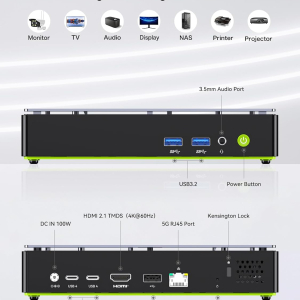 GMKtec K13 5G Mini PC AI Intel Ultra 7 256V (up to 4.8GHz) 16GB DDR5 8533MHz 512GB PCIe 4.0 SSD Gaming Mini Computer, 2X M.2 Expansion Slots, HDMI, USB4