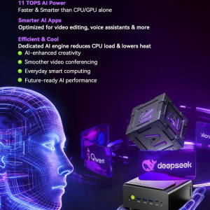 GMKtec K15 AI Mini PC Oculink Intel Ultra 5 125U 32GB DDR5 512GB SSD, Desktop Computer AI Boost, 3X M.2 2280 Storage Expansion, Dual NIC 2.5GbE, HDMI 2.1, USB4
