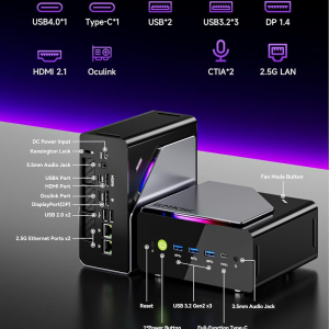 GMKtec K15 AI Mini PC Oculink Intel Ultra 5 125U 32GB DDR5 512GB SSD, Desktop Computer AI Boost, 3X M.2 2280 Storage Expansion, Dual NIC 2.5GbE, HDMI 2.1, USB4
