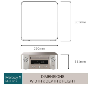Marantz Melody X MCR612 HiFi Amplifier, Bluetooth Receiver, CD-Player, DAB+ Radio, Music Streaming, HEOS Multiroom, AirPlay 2, Google Assistant, Siri, Alexa Compatible, 2 TV...