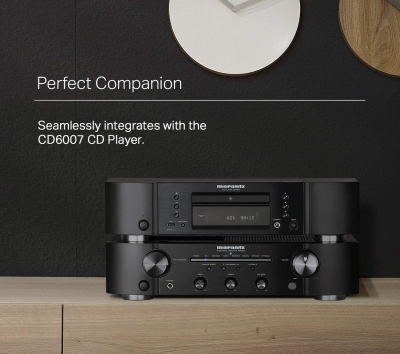 Marantz PM6007 Amplifier, Integrated Amplifier with Digital Connectivity, Analog Coaxial and Optical Inputs, 2x 45 Watt, DAC, D/A Conversion for Digital Input - Black