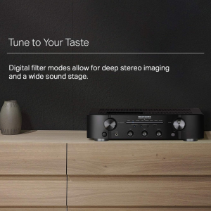 Marantz PM6007 Amplifier, Integrated Amplifier with Digital Connectivity, Analog Coaxial and Optical Inputs, 2x 45 Watt, DAC, D/A Conversion for Digital Input - Black