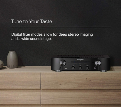 Marantz PM6007 Amplifier, Integrated Amplifier with Digital Connectivity, Analog Coaxial and Optical Inputs, 2x 45 Watt, DAC, D/A Conversion for Digital Input - Black
