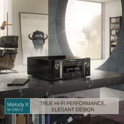 Marantz X - MCR612 HiFi Amplifier, Bluetooth Receiver with CD-Player, DAB+ Radio, Music Streaming, HEOS Multiroom, AirPlay 2, Google Assistant/Siri/Alexa Compatible, 2 TV-inputs...