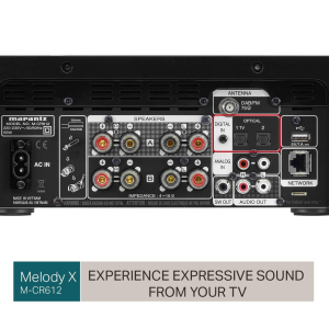 Marantz X - MCR612 HiFi Amplifier, Bluetooth Receiver with CD-Player, DAB+ Radio, Music Streaming, HEOS Multiroom, AirPlay 2, Google Assistant/Siri/Alexa Compatible, 2 TV-inputs...