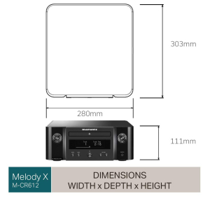 Marantz X - MCR612 HiFi Amplifier, Bluetooth Receiver with CD-Player, DAB+ Radio, Music Streaming, HEOS Multiroom, AirPlay 2, Google Assistant/Siri/Alexa Compatible, 2 TV-inputs...