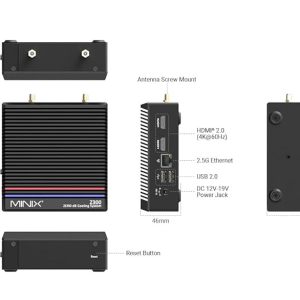 MINIX Fanless Windows 11 Pro Mini PC, Intel 12th Gen N300, NEO Z300-0dB 16GB DDR4, 512GB M.2 PCIe Gen3 x 4 SSD Micro Desktop Computer, 4K Dual Display/2.5G LAN, for Business...