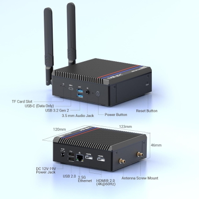 MINIX Z150-0dB Fanless Mini PC, Intel N150, 16GB DDR4, 512GB M.2 PCIe Gen3 x 4 NVMe SSD Mini Desktop Computer, 4K Dual Display/2.5G LAN/USB3.2/USB-C/Vesa Mount/Auto Power On for...