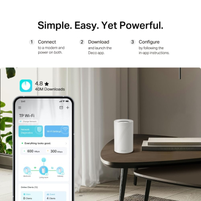 TP-Link Deco BE68 BE14000 Tri-Band 7 Router,AI Roaming Router,Mesh System with MLO,Gigabit Ports,Extender Booster,VPN Encryption WiFi Booster,APP Control,Google Home,Alexa