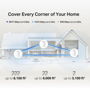 TP-Link Deco BE68 BE14000 Tri-Band 7 Router,AI Roaming Router,Mesh System with MLO,Gigabit Ports,Extender Booster,VPN Encryption WiFi Booster,APP Control,Google Home,Alexa