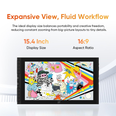 XPPen Artist 16 3rd Drawing Tablet with Screen, 15.4" Pen Display with X4 Smart Chip Stylus,16K Pressure Sensitivity, Dual Dial & 8 Shortcut Keys, for Windows/Mac/Android,...