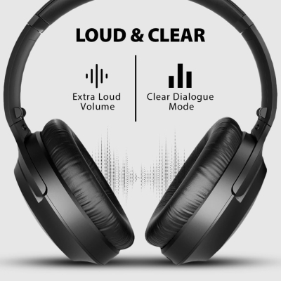 Avantree Opera Plus – Wireless Headphones for TV Watching, Clear Dialogue & Volume Boost for Seniors, Optical Soundbar Passthrough, Charging Transmitter Base