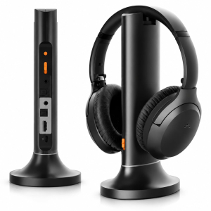 Avantree Opera Plus – Wireless Headphones for TV Watching, Clear Dialogue & Volume Boost for Seniors, Optical Soundbar Passthrough, Charging Transmitter Base