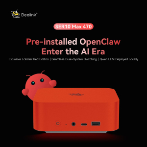 Beelink SER10 MAX AI Mini PC, AMD Ryzen AI 9 HX 470(12C/24T, up to 5.2GHz), 64GB DDR5 2TB PCIe4.0 SSD, Mini Computer 4K Triple Display, USB4/WiFi6/BT5.2/10G LAN, Pre-Installed...