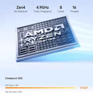 MINISFORUM N5 Air 5-Bay Desktop NAS, AMD Ryzen 7 255, 8C/16T CPU, Radeon 780M, No RAM,No HDD,64GB SSD(MinisCloud OS), 3×M.2 NVMe, 10GbE + 5GbE, OCuLink and USB4 Ports, PCIe x16...