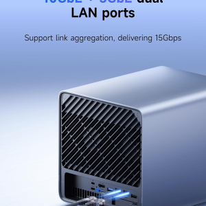 MINISFORUM N5 Air 5-Bay Desktop NAS, AMD Ryzen 7 255, 8C/16T CPU, Radeon 780M, No RAM,No HDD,64GB SSD(MinisCloud OS), 3×M.2 NVMe, 10GbE + 5GbE, OCuLink and USB4 Ports, PCIe x16...