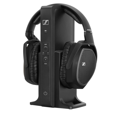 Sennheiser RS 175 RF Wireless Headphones Over Ear for TV System with Bass Boost and Surround Sound Modes, Compact and Ergonomic, Over Ear Headphones for TV Listening, Black