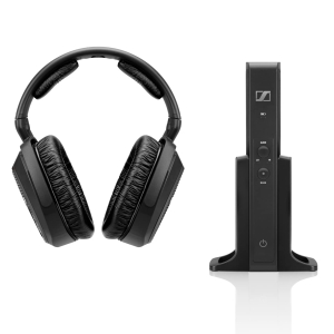 Sennheiser RS 175 RF Wireless Headphones Over Ear for TV System with Bass Boost and Surround Sound Modes, Compact and Ergonomic, Over Ear Headphones for TV Listening, Black