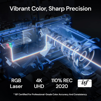 Valerion StreamMaster Plus Triple Laser Projector, 2X Faster Performance, 4ms Lag-Free Gaming, TV-Rich Streaming, IMAX, AI 4K UHD, Voice Control, with Active 3D, Dolby Vision&Atmos