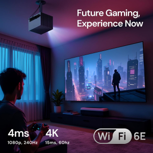 Valerion StreamMaster Plus Triple Laser Projector, 2X Faster Performance, 4ms Lag-Free Gaming, TV-Rich Streaming, IMAX, AI 4K UHD, Voice Control, with Active 3D, Dolby Vision&Atmos