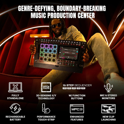 Akai Professional MPC Live III - Standalone Portable Music Production Center with MPCe Pads, Sequencer, Touchscreen, Mic, Stereo Monitors, Audio Interface, Wi-Fi, Bluetooth,...