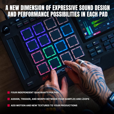 Akai Professional MPC Live III - Standalone Portable Music Production Center with MPCe Pads, Sequencer, Touchscreen, Mic, Stereo Monitors, Audio Interface, Wi-Fi, Bluetooth,...