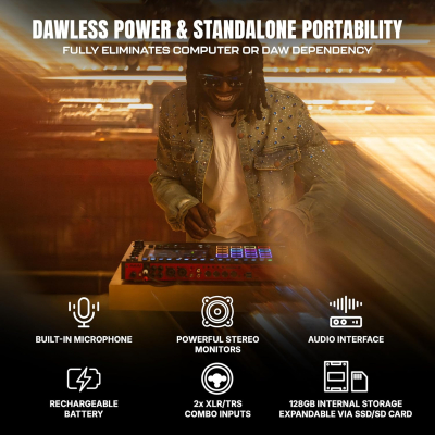 Akai Professional MPC Live III - Standalone Portable Music Production Center with MPCe Pads, Sequencer, Touchscreen, Mic, Stereo Monitors, Audio Interface, Wi-Fi, Bluetooth,...