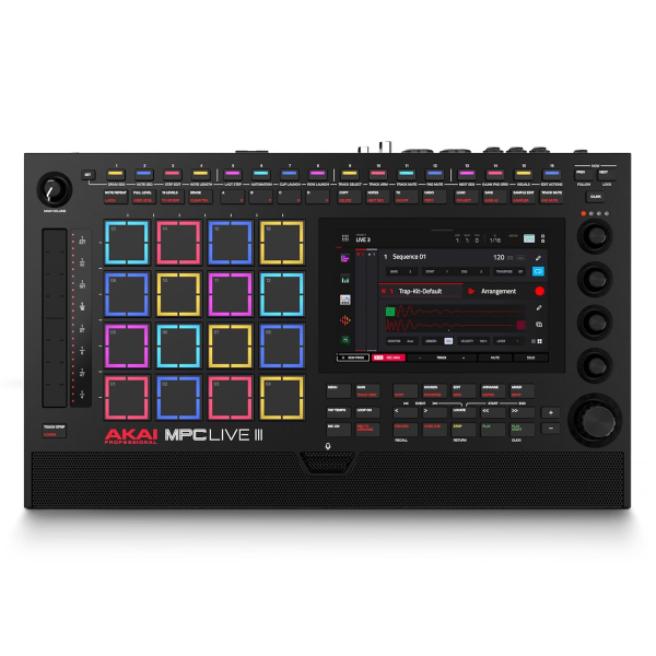 Akai Professional MPC Live III - Standalone Portable Music Production Center with MPCe Pads, Sequencer, Touchscreen, Mic, Stereo Monitors, Audio Interface, Wi-Fi, Bluetooth,...