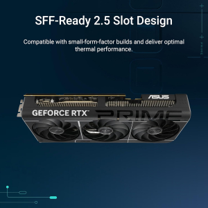 ASUS Prime GeForce RTX 5080 OC 16G GDDR7 Graphics Card - PCIe 5.0, 2685MHz Boost Clock, 1 x HDMI 2.1b, 3 x DP 2.1b, 2.5-slot, Axial-tech fans, Vapor chamber, Dual BIOS, SFF-Ready