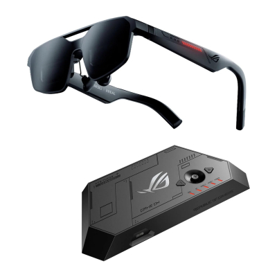 ASUS ROG XREAL R1 Gaming AR Glasses, Micro-OLED FHD, 240Hz Refresh Rate, 3DoF, Spatial Audio, USB-C, for ROG Ally, PS5, Xbox, iPhone 15/16 and Android, 91g