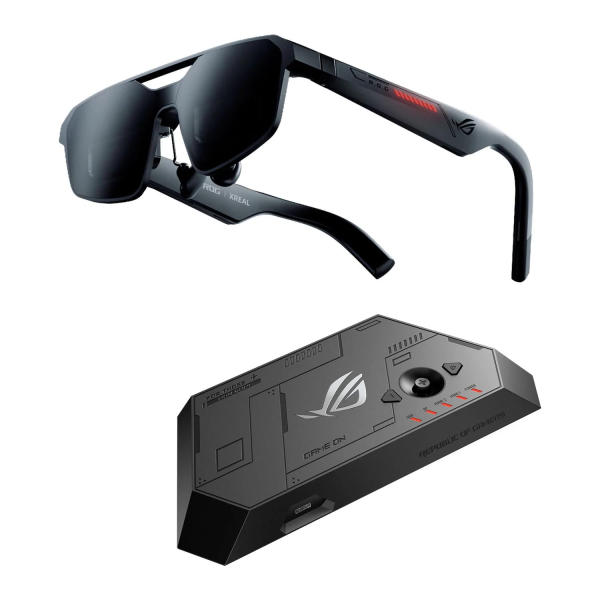 ASUS ROG XREAL R1 Gaming AR Glasses, Micro-OLED FHD, 240Hz Refresh Rate, 3DoF, Spatial Audio, USB-C, for ROG Ally, PS5, Xbox, iPhone 15/16 and Android, 91g