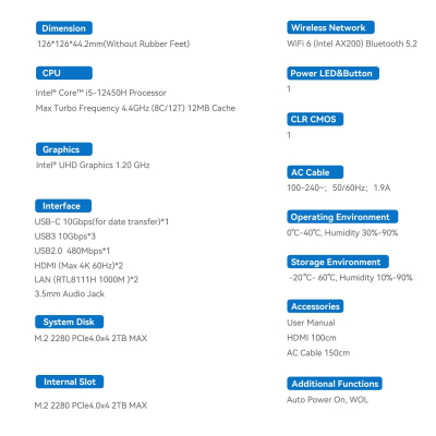 Beelink EQi13 Mini PC, Intel Core i5 13500H (up to 4.7GHz) 12C/16T, 16GB LPDDR5 500GB M.2 PCIe4.0 SSD Mini Computer Windows 11 Pro,4K Dual Display/HDMI/Type-C/WiFi 6/BT5.2/Dual...