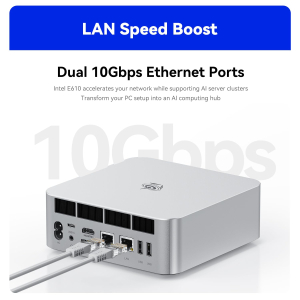 Beelink Mini PC GTi15, Intel Core Ultra 9 285H(16C/16T, up to 5.4GHz), 64GB DDR5 1TB PCIe4.0 SSD AI Mini Computer Win11 Pro, 4K Triple Display, USB4.0, built-in PSU, Speakers,...