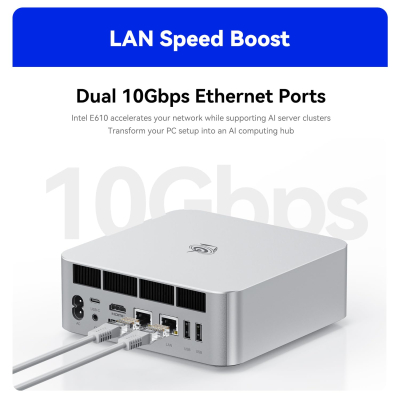 Beelink Mini PC GTi15, Intel Core Ultra 9 285H(16C/16T, up to 5.4GHz), 64GB DDR5 1TB PCIe4.0 SSD AI Mini Computer Win11 Pro, 4K Triple Display, USB4.0, built-in PSU, Speakers,...