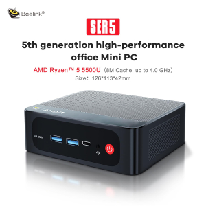 Beelink Mini PC SER5, AMD Ryzen 5 5500U(6C/12T,up to 4.0 GHz), 32GB DDR4 RAM 500GB M.2 NVMe SSD Mini Computer Windows 11 Pro, 4K@60Hz Triple Display HDMI/DP/Type-C,...