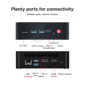 Beelink Mini PC SER5, AMD Ryzen 5 5500U(6C/12T,up to 4.0 GHz), 32GB DDR4 RAM 500GB M.2 NVMe SSD Mini Computer Windows 11 Pro, 4K@60Hz Triple Display HDMI/DP/Type-C,...