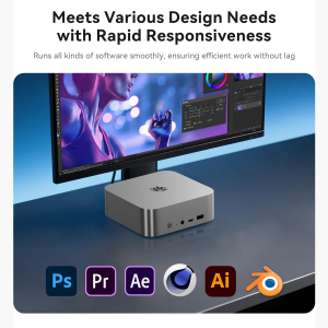 Beelink SER9 MAX Mini PC, AMD Ryzen 7 260(8C/16T, up to 5.1GHz), 64GB DDR5 1TB M.2 PCIe4.0 SSD, 4K Triple Display HDMI/DP/USB4 Mini Computer Windows11 Pro, 10Gbps LAN, WiFi6, BT5.2