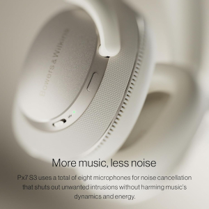 Bowers & Wilkins Px7 S3 Wireless Headphones, Noise Cancelling Over-Ear Bluetooth Headphones with aptX™ Adaptive, 8-Mic ANC, Fast Charging, 30-Hour Battery Life - Anthracite Black