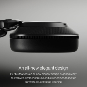 Bowers & Wilkins Px7 S3 Wireless Headphones, Noise Cancelling Over-Ear Bluetooth Headphones with aptX™ Adaptive, 8-Mic ANC, Fast Charging, 30-Hour Battery Life - Anthracite Black