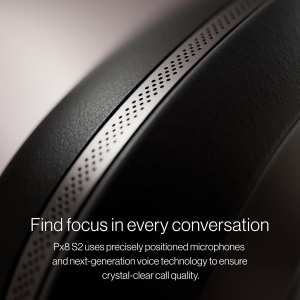 Bowers & Wilkins Px8 S2 Noise Cancelling Wireless Headphones with Bluetooth Audio, & Quick Charge, 30 Hours of High-Resolution Playback and Built-In Microphone – Onyx Black