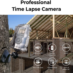 Brinno BCC300-M Time Lapse Bundle, Outdoor Timelapse Recording, Long Battery Life, HDR FHD1080P, IPX4 Waterproof Housing, Wall Mount and LCD Screen