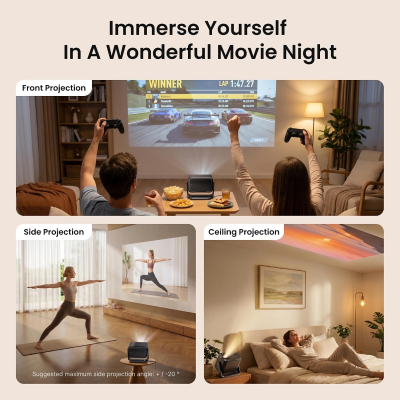 Dangbei N3 Max Projector 4K Support, VIDAA OS【Netflix Included & Live Channels】, 1000 ISO Lumens Portable VideoProjector Outdoor, Home Cinema, Bedroom, Smart Projector with...