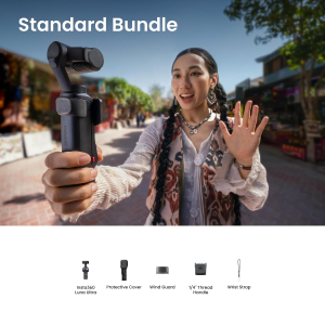 Insta360 Luna Ultra - 8K Vlogging Camera with Dual Leica Lenses, 12× Zoom, 1" Sensor, Detachable 2" Touchscreen, Triple AI Chip, Pocket Gimbal Camera for Vlog Photography