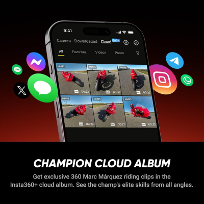Insta360 X5 MM93 Championship Edition - Waterproof 8K 360 Camera, Leading Low-Light Performance, Invisible Selfie Stick Effect, Tough and Replaceable Lenses, 205-Min Battery,...