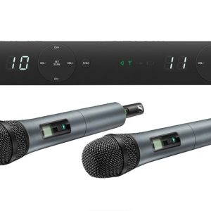 Sennheiser XSW 1-825 DUAL-E 2-Channel Wireless Microphone System for Singers & Presenters | Evolution Mic Capsules, Integrated Antennas & up to 10 Compatible Channels (508267)