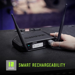 Shure GLXD14+/MX53 Dual Band Pro Digital Wireless Microphone System for Broadcast, Church, Presentations - 12-Hour Battery Life, 100 ft Range | MX153 Headset Mic, Single Channel...