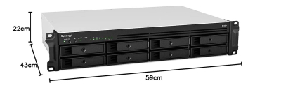 Synology RackStation RS1221+ - NAS server - 8 bays - rack-mountable - SATA 6Gb/s - RAID 0, 1, 5, 6, 10, JBOD - RAM 4 GB - Gigabit Ethernet - iSCSI - 2U