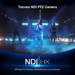 Tenveo NDI PTZ Camera 20X Optical Zoom, AI Auto Tracking, 1080P 60FPS, LAN/USB3.0/HDMI PoE Camera for Church Services Worship Video Conference Live Events Youtube OBS