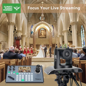 Tenveo NDI PTZ Camera 20X Optical Zoom, AI Auto Tracking, 1080P 60FPS, LAN/USB3.0/HDMI PoE Camera for Church Services Worship Video Conference Live Events Youtube OBS